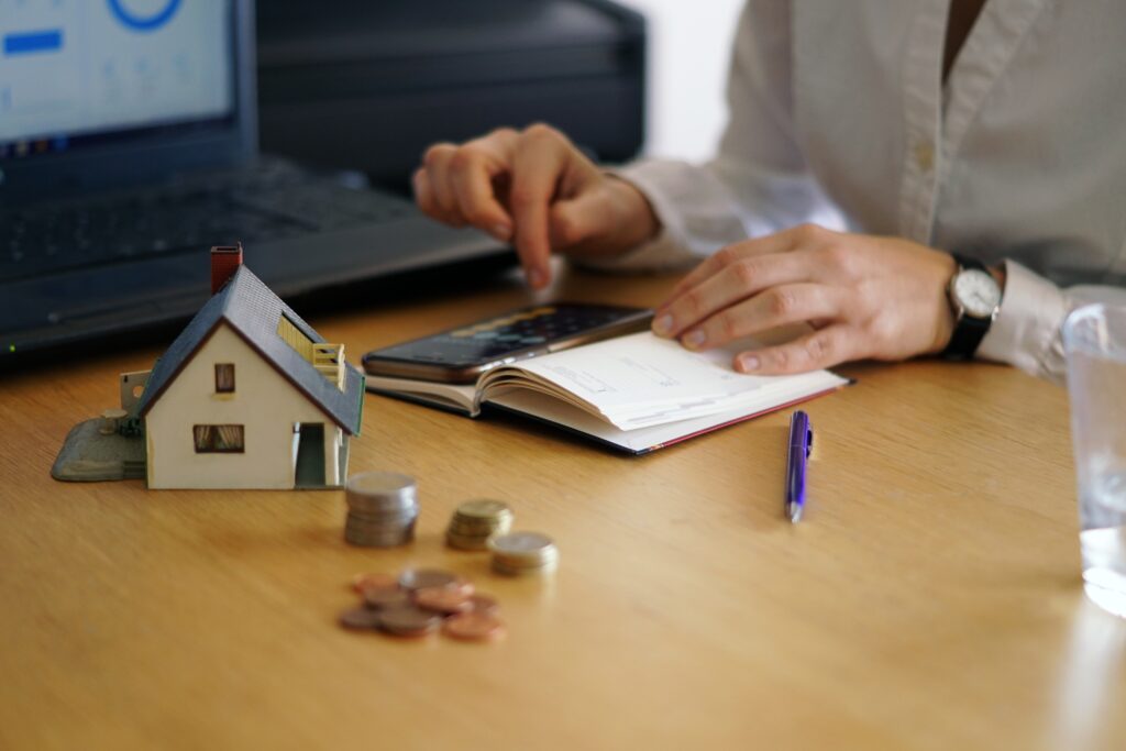 Woman calculating her home loan finances