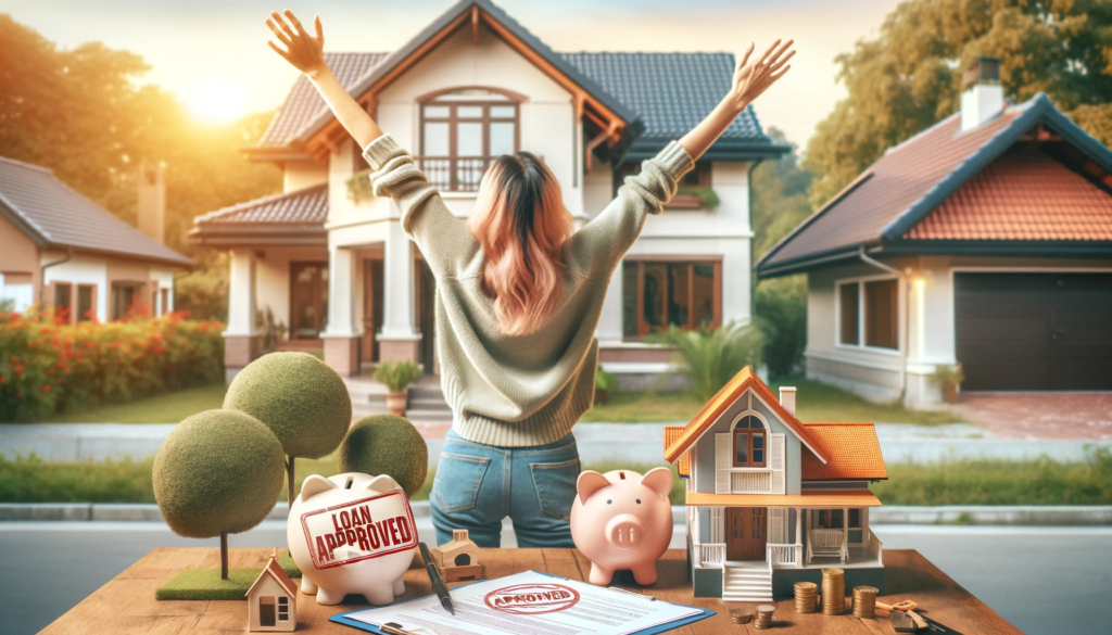 An image depicting home loan approved to a lady