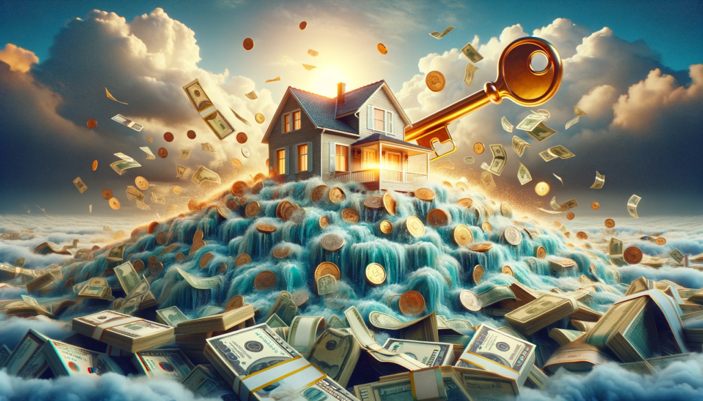 This image depicting a home loan and more money